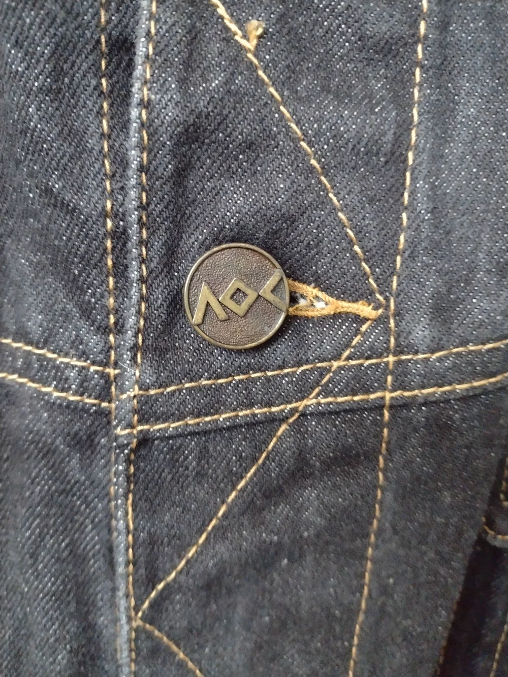 Absence Of Color Jean Trucker Jacket Black Men XXL Flap Pockets Distressed Biker